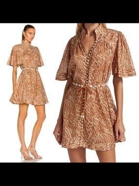 Zimmermann Tropicana Flutter Sleeve Mini Dress Size 0